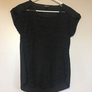 Black lace T-shirt